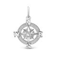 Подвеска из серебра родированная - Роза ветров