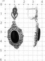 Серьги из чернёного серебра с нат.ониксом и марказитами