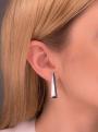Серьги из серебра с нат.чёрной шпинелью родированные