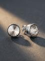 Серьги-пусеты из серебра с кристаллами Swarovski Silver Shade родированные