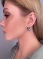 Серьги из серебра с кристаллами Swarovski Голубая тень родированные