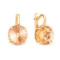 Серьги из золочёного серебра с кристаллами Премиум Австрия Шёлк