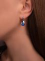 Серьги из серебра с кристаллами Swarovski Северное сияние родированные