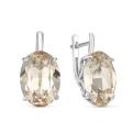 Серьги из серебра с кристаллами премиум Австрия светлый шёлк родированные