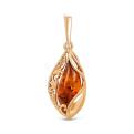 Подвеска из золочёного серебра с пресс. нат. янтарём