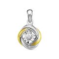 Подвеска  - кулон  из родированного серебра с бриллиантом и золочением