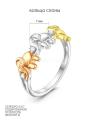 Кольцо из серебра с куб.цирконием и золочением родированное