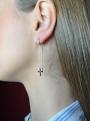 Серьги-продёвки длинные Кресты из серебра с фианитами родированные