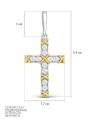 Подвеска-крест из родированного серебра с фианитами и золочением