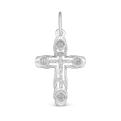 Крест из серебра родированный - 2,8 см