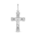Крест из серебра с фианитами родированный - 2,8 см