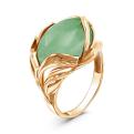 Кольцо из золочёного серебра с нат.нефритом