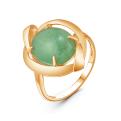 Кольцо из золочёного серебра с натуральным нефритом