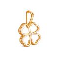 Подвеска из золочёного серебра с фианитом - Клевер