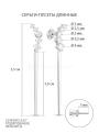 Серьги-пусеты длинные из серебра с фианитами родированные