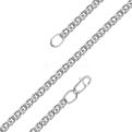 Цепь из серебра родированная - Бисмарк, 45 см