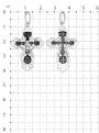 Крест из серебра с чернением и фианитами - 4 см