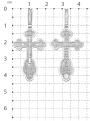 Крест из серебра родированный - 4,3 см