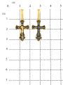 Крест из чернёного серебра с золочением - 3,1 см