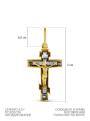 Крест из чернёного серебра с золочением - 3 см