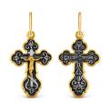 Крест из чернёного серебра с золочением - 2,9 см