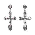 Крест из чернёного серебра с фианитами - 4,4 см