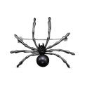 Брошь-подвеска из серебра с культивированным жемчугом и чёрными фианитами родированная - Паук