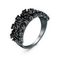 Кольцо из серебра с чёрной шпинелью и чёрным родированием