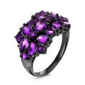 Кольцо из серебра с нат.аметистом родированное