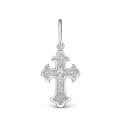 Крест из серебра родированный - 2,5 см