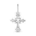 Крест из серебра с фианитом родированный - 2 см