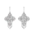 Крест из родированного серебра с фианитами
