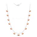 Колье женское из серебра с натуральным карнелианом родированное