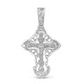 Крест из серебра родированный - 4,2 см