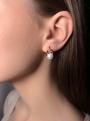 Серьги из золочёного серебра с культ. жемчугом и фианитами