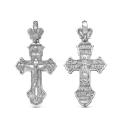 Крест из серебра с фианитом родированный - 5,1 см