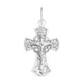 Крест из серебра с фианитами родированный - 3 см