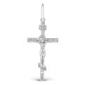 Крест из серебра родированный