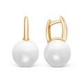 Серьги из золочёного серебра с имит.белым жемчугом