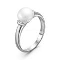 Кольцо из серебра с пресновод.жемчугом родированное
