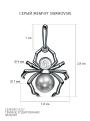 Подвеска из родированного серебра с жемчугом Swarovski и фианитом - Паук