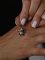 Подвеска из родированного серебра с жемчугом Swarovski и фианитом - Паук
