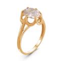 Кольцо из золочёного серебра с нат.розовым кварцем