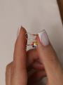 Серьги детские из золочёного серебра с эмалью -  Семицветики