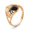 Кольцо из золочёного серебра с нат.шпинелью и родированием