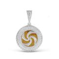 Подвеска-оберег славянский из родированного серебра с аммонитом - Символ рода (Способен накапливать силу, мудрость и опыт ушедших поколений, защищая семью от неприятностей и притягивая удачу и благопо