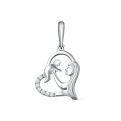 Подвеска из серебра с фианитами родированная - Мать и дитя