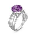 Кольцо из серебра с синт.александритом родированное