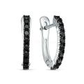 Серьги из серебра с натуральной шпинелью и чёрным родированием
