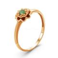 Кольцо из золочёного серебра с нат.изумрудом